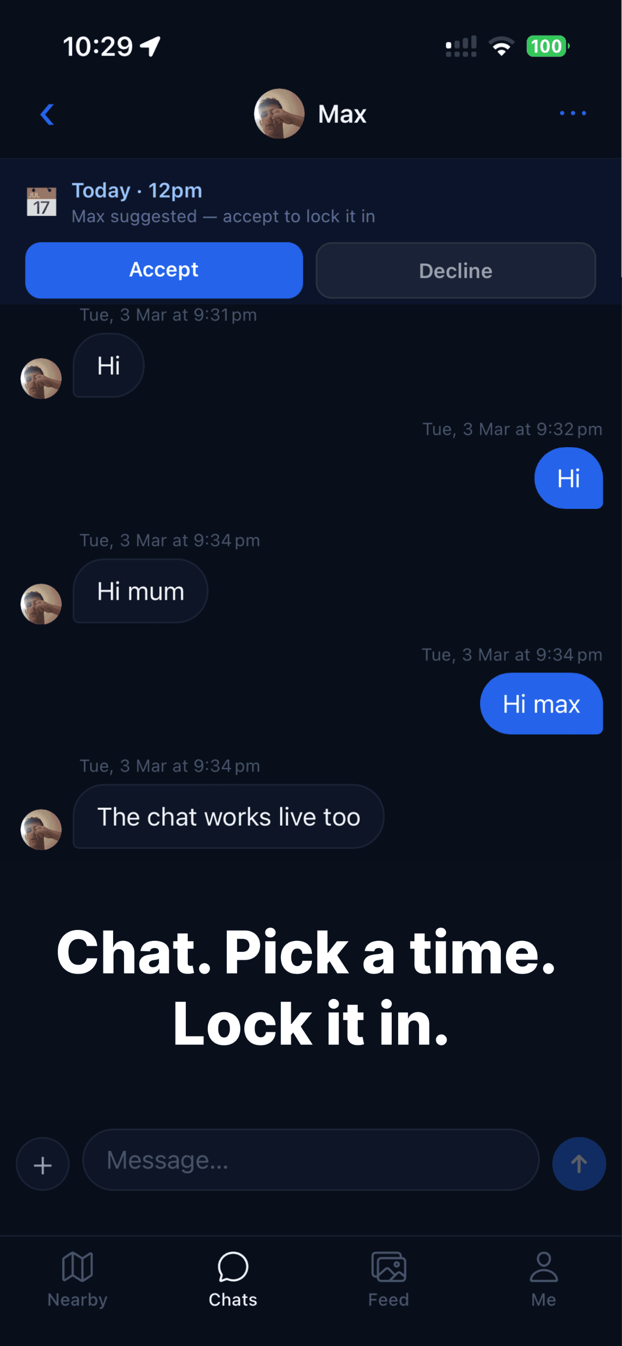 Chat & lock it in